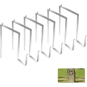 6Pcs Christmas Headstone Wreath Hanger, Fit 6"-11" Adjustable Cemetery Tombstone Wreath Holder Stainless Steel Cemetery Gravestone Wreath Stand for Christmas Grave Decoration