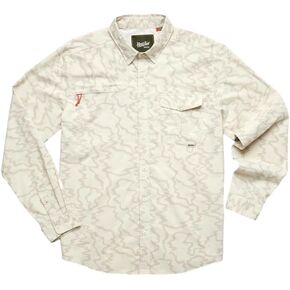 Howler Brothers Men's Matagorda Longsleeve Shirt, Ocean Motion/Off White (127024S-OCE, US, Alpha, Large, Regular, Short)