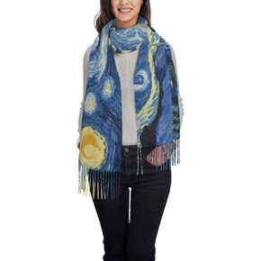 Van Gogh Starry Sky Night Art Soft Blanket Scarf Long Warm Shawl Wraps Scarfs For Women