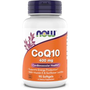 الآن مكملات الأطعمة ، CoQ10 400 ملغ ، الصف الصيدلاني ، شكل جميع المترانس التي تنتجها التخمير ، 90 Softgels