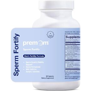 Premom Sperm Fortify-مكملات خصوبة الذكور للرجال الذين يعانون من KSM-66® Vegan Ashwagandha ، CoQ10 كـ Ubiquinol ، الزنك ، السيلينيوم والأسيتيل-L-Carnitine | يدعم صحة الحيوانات المنوية والحركة والعد