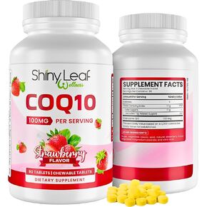 Lear Leaf CoQ10 100mg - ملحق CoQ10 قابل للمضغ - أنزيم Q10 لصحة القلب والطاقة - ملحق Co Q 10 الطبيعي - للعافية القلبية الوعائية - 100 ملغ من الأجهزة اللوحية القابلة للمضغ ، 30 قرصًا ، مصنوعًا في الولايات المتحدة الأمريكية in Kuwait