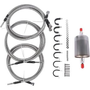 بديل لخط الوقود المضفر المرن من الفولاذ المقاوم للصدأ لـ Chevy Silverado GMC Sierra 1500 2500 3500 2500 HD 2001-2003 15043857 15765803