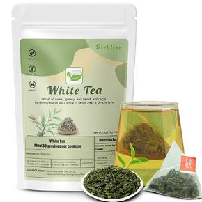 Green Tea Bags 33 Count (Pack) Hot＆Cold Brew Tea Pyramid Style-Loose Leaf Green Tea-Flavored Tea Bags - Tea Gift For Teachers and Mom,Family Size Appreciating Tea Bags