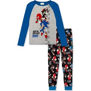 Sonic The Hedgehog Boys Pajama Set - 2 Piece Sleepwear with Fleece Long Sleeve Top & Pants - Kids Pajamas - Official Product in Kuwait