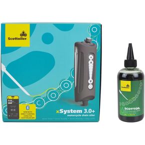 Scottoiler Xsystem 3.0+ زيت السلسلة الإلكترونية مع التحكم في تطبيق Bluetooth بما في ذلك جميع Scottoil القابلة للتحلل البيولوجي المناخية