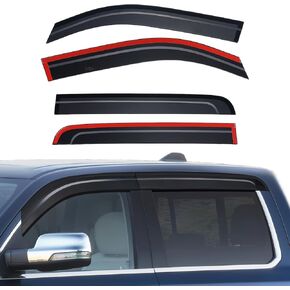 JOYTUTUS Vent Visor Compatible with 2019-2025 Ram 1500 Crew Cab, Only for New Body Style, Low Profile Outside Mount Car Window Rain Guards Deflectors, Vent Shades Accessories