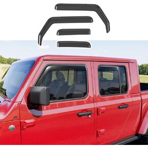 Xipoo Side Window Visor Deflector Compatible with 2020-2025 Jeep Gladiator JT 2018-2025 Wrangler JL 4-Door Replacement for 20-25 Gladiator Accessories (Compatible with 2020-2025 Jeep Gladiator)