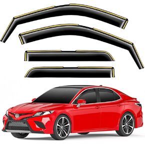 in-Channel Window Rain Guards Intended for Toyota Camry 2018 2019 2020 2021 2022 2023 2024 Vent Visors Window Visors Extra Durable Window Deflectors Vent Shades Car Accessories-4 pcs