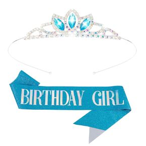 Supoo Pink Birthday Tiara Crown for Girls - Crystal Rhinestone Princess Comband Accessory Gift