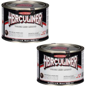 Herculiner skid skid plans liquid black bed bed bed liner ، يغطي كل ربع ربع 12 قدمًا من 12 إلى 20 قدمًا مربع