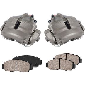 Callahan Brake Parts CCK01002 [2] FRONT Premium Loaded OE Caliper Assembly Set + Quiet Low Dust Ceramic Brake Pads