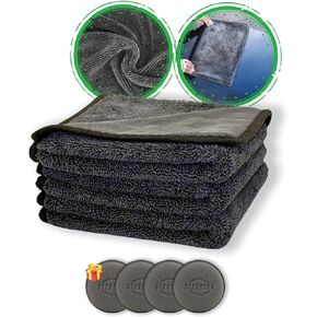 منشفة تجفيف السيارات لتنظيف الألياف الدقيقة للسيارات-3Pack (16 "x24") ، قطعة قماش مركبة تجفيف سريعة للغاية ، لا توجد خرق تنظيف خدش/نقاط/خطوط للسيارة 600GSM مجموعة المناشف (2)