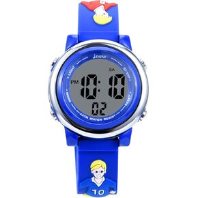 Boy's Kids Watches 3D Girl's Cartoon Silicone Waterproof 7 LED Color Lights Toddler Digital Wrist Watch with Alarm Stopwatch for 3-10 Year Girls Little Children Wristwatch