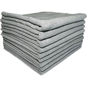 THE HOUSE OF RAGS-The Final Level- Edgeless Detailing Microfiber Towels, 16x16 inches, 380 GSM, 70/30 Korean Pearl Weave, Ceramic Coating, Leveling, Sealant Removal, Scratch-Free, 10-Pack, Gray