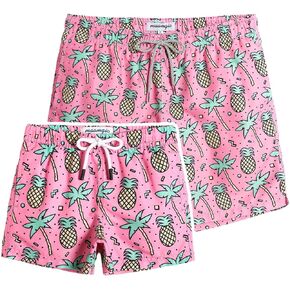 maamgic Dad and Son Matching Swim Trunks Quick Dry Father and Son Gifts Board Shorts with Mesh Lining Swim Suits Swimming Trunks (Size Large & Size 5-6 Years)