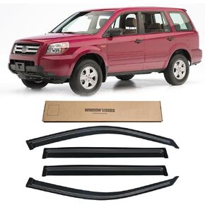 Window Visor for 2005-2015 Toyota Tacoma Access/Extended Cab, Rain Guards Shields Vent Deflector Shade Wind Dark Smoke 2006 2007 2008 2009 2010 2011 2012 2013 2014, Tape-On, 2PCS