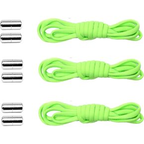 3 Pair Tieless Elastic Shoe Laces,No Tie Shoelaces One Size Fits All Adult Kids Strong Lock Shoestrings