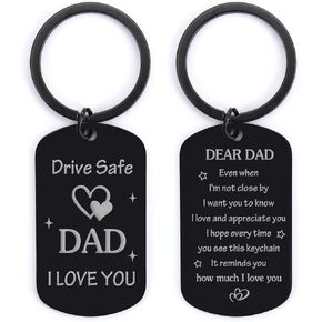Father's Day Gifts for Dad from Daughter Son, Drive Safe Keychain Dad Gifts for Birthday Christmas Thanksgiving Father's Day Keychain Gift for Husband from Wife