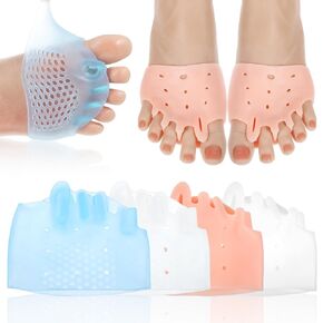 Silicone Toe Separator, Toe Spacers for Men Women, Metatarsal Pads, Breathable & Soft Correct Toes, 4 Pairs Gel Toe Separators For Bunion