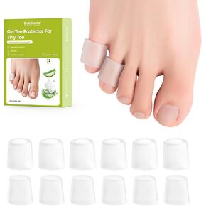 Bukihome Silicone Toe Protectors – Silicone Open Pinky Toe Sleeves for Hammer Toes, Corns, Calluses, Blisters – Soft Gel Protector Toe Cushions for Pain Relief - 12 Count (6 Thick +6 Thin) in Kuwait