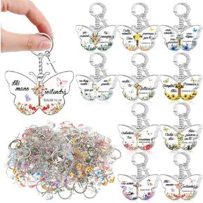 Sureio Spanish Christian Keychain Gift Bulk Acrylic Bible Verse Keychains Mothers Day Religious Church Gift for Women Men