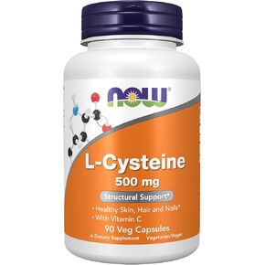 NOW Foods, L-Cysteine 500 mg, 90 Veg Capsules - Healthy Skin, Hair, and Nails* with Vitaman C