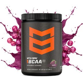 MTN OPS BCAA 2: 1: 1 تكملة الأحماض الأمينية للاستعادة وإصلاح العضلات السريعة مع صفر السكر والغلوتين ، 30 حصص (العنب)