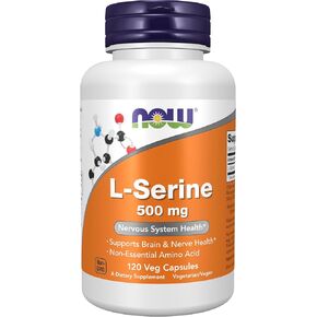 NOW Supplements, L-Serine 500 mg, Nervous System Health, 120 Veg Capsules