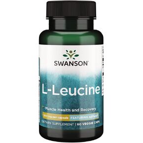 Swanson Amino Acid Ajipure L-Leucine Pharmaceutical Grade 500 Milligrams 60 Veg Capsules