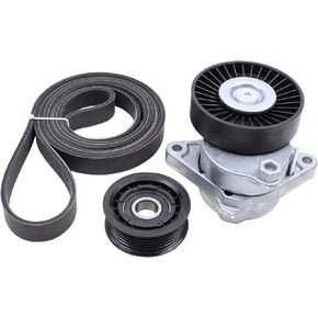 ApplianPar Belt Tensioner and Idler Pulley with Drive Belt Assembly Kit for M-ercedes C240 CLK320 CL55 E320 E430 E500 S350