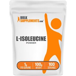 BulkSupplements.com L-Isoleucine Powder - Amino Acid Supplement, BCAA Supplement - Unflavored & Gluten Free, 1g per Serving, 500g (1.1 lbs) (Pack of 1)