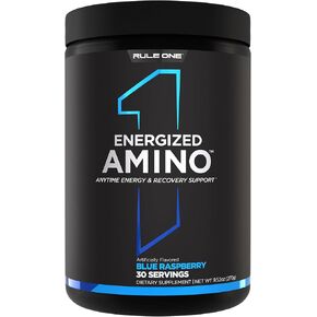 Rule 1 Energized Amino – Anytime Energy and Recovery Support with BCAAs, Glutamine, Citrulline, Beta Alanine, and Caffeine from Green Coffee & Tea Leaf Extracts (30 Servings, Pineapple Passionfruit)