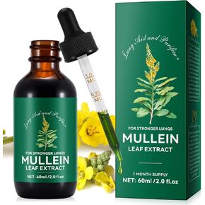 Mullein Drops for Lungs - Mullein Leaf Extract for Lungs, Chlorophyll Liquid Drops Supplement for Lung Cleanse, Natural Herbal