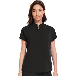niaahinn Scrub Top for Women - Mandarin Collar, 2 Pockets, Anti-Shrink, 4-Way Stretch Women’s Scrub Top in Kuwait