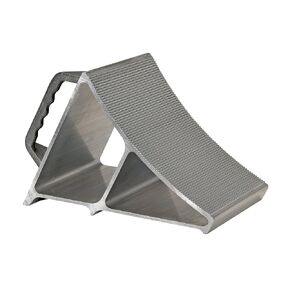 Vestil EALUM-7-HNDG Aluminum Wheel Chock with Hand Grip 13-1/16 in. x 7 in. x 8 in. Silver