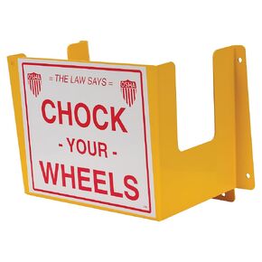 Vestil WC-H-R Steel Wheel Chock Holder 6 Mounting Holes 40 Lb. Capacity Yellow