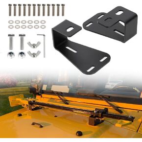 PSLER High Lift Jack Mount Hood Brackets High Lift Jack Mounting Brackets for Wrangler YJ 1987-1995 Wrangler TJ 1997-2006 JK 2007-2012 Pair Black