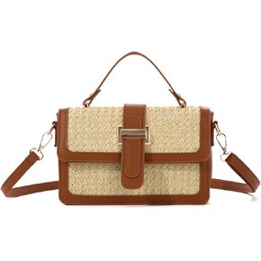 حقائب كروس صيفية من القش للنساء حقائب يد منسوجة عصرية وحقائب يد من القش لقضاء العطلات in Kuwait