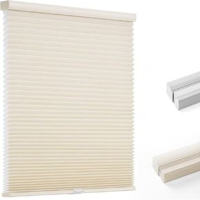 Youngoo Blackout Cellular Shades, Honeycomb Blinds for Indoor Windows, 1.5 inch Cell Pleated Size 48'' W x 72'' H, Pull Down Thermal Window Coverings for Winter, White, CEL48WT72J