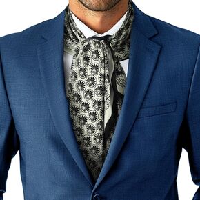 GERINLY Men Silk Feel Dress Scarf Square 35 Inch, Formal Suit Scarves Elegant Ascot, Gentleman Neck Wrap