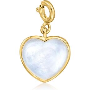 Ross-Simons Mother-Of-Pearl Heart Charm in 18kt Gold Over Sterling