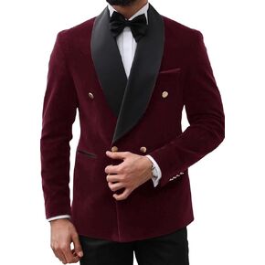 Mens Jacket Paisley Shawl Lapel Double Breasted Blazer Jacket Slim Fit Prom Tuxedo