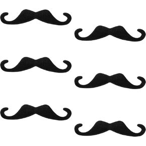 6 Pcs Fake Mustaches Self Adhesive Novelty Moustache Black Mustache Stickers Realistic Facial Hair Fake Beard Costume for Party Halloween Masquerade Cosplay Festival Performance