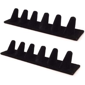 Black Velvet Ring Display, Ring Holder Display for Jewelry Stand, Ring Displays for Selling, Jewelry Display Stand and Ring Organizer for Ring Storage, 2 Pcs