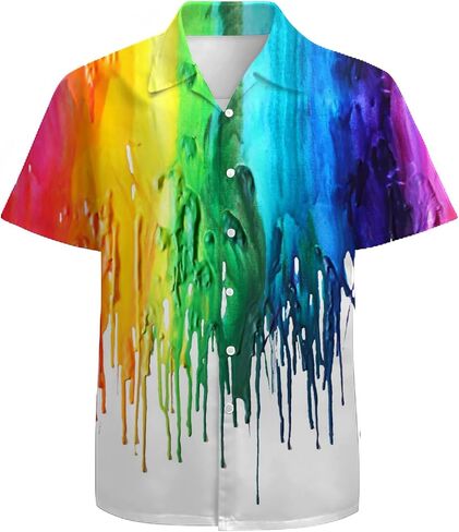 Men's Hawaiian Shirts 3D Graphic Button Down Short Sleeve Tropical Holiday Beach Aloha Shirt in Saudi Arabia