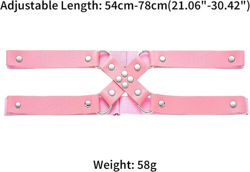 FM FM42 Plus Size 21.06"-30.42" Multicolor PU Simulated Leather Cross 2-Layers Adjustable Leg Ring Elastic Garter in Saudi Arabia