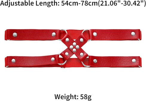 FM FM42 Plus Size 21.06"-30.42" Multicolor PU Simulated Leather Cross 2-Layers Adjustable Leg Ring Elastic Garter in Saudi Arabia