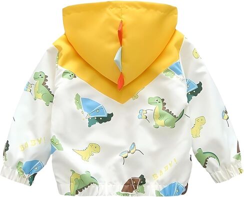 Vinmin Toddler Hooded Jacket Dinosaur Cartoon Zip Coat Little Girls Boys Jacke Thin Cute for Spring Autumn in Saudi Arabia