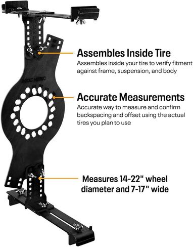 Wheel Fitment Simulator Tire/Rim Fit Size Measuring Mockup Tool, Supports 14 to 20 Inch Wheel Diameters and 7 to 10 Inch Wheel Widths, 5-Lug Metric Wheel Bolt Pattern in Kuwait